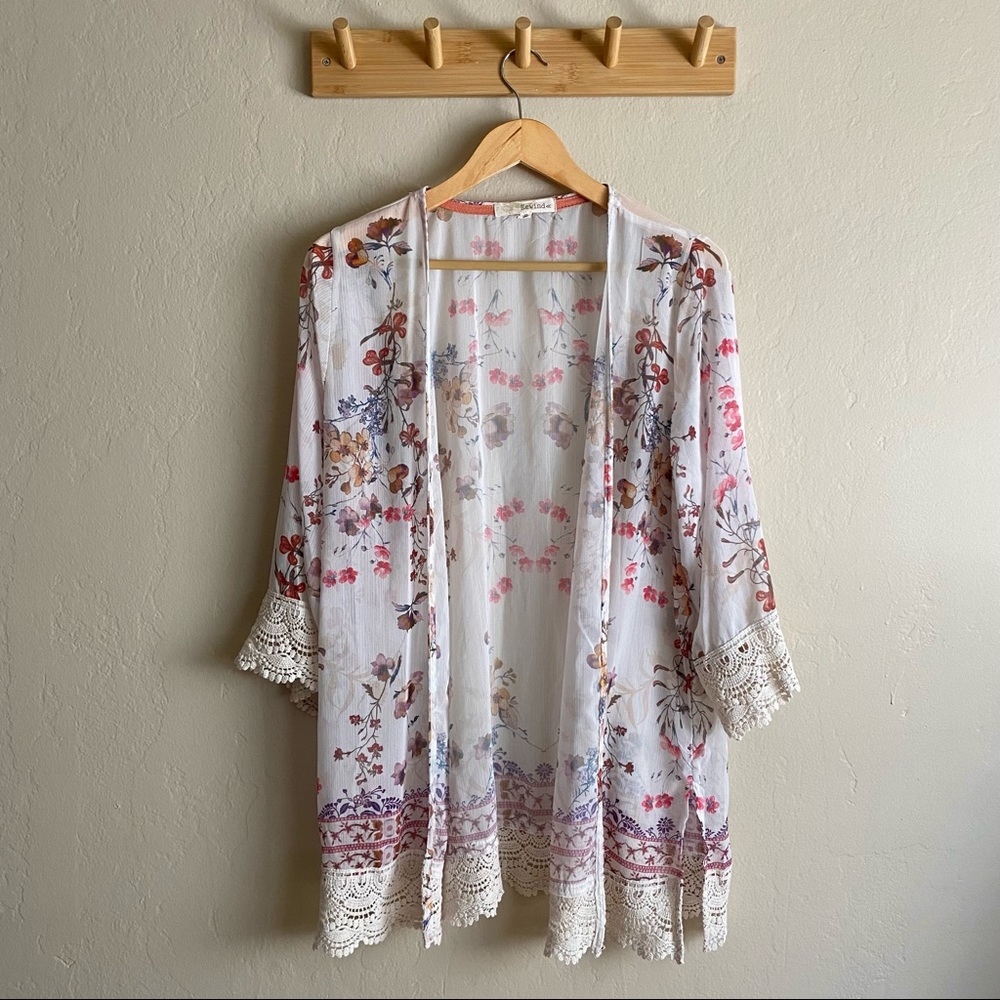 Rewind floral cover up or cardigan, Size M